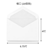 白信封 4 x 6.75吋(九號) 橫口 (20個裝)