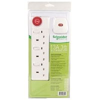 SCHNEIDER施耐德 13A 3位獨立有燈開關拖板