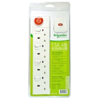 SCHNEIDER施耐德 13A 4位獨立有燈開關拖板