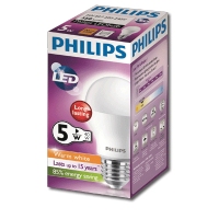 PHILIPS飛利浦  LED球膽5W大螺頭E27黃光