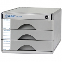 GLOBE GA200(M) 鋁塑三層有鎖桌上A4文件櫃_3M