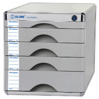 GLOBE GA300(SML) 鋁塑五層有鎖桌上A4文件櫃_1S+3M+1L