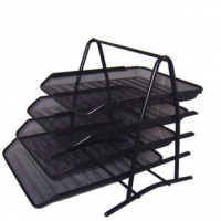 四層金屬文件盤(黑)