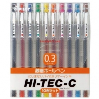 PILOT 百樂牌 Hi-Tec-C 鋼咀啫喱筆套裝 0.3毫米 10色